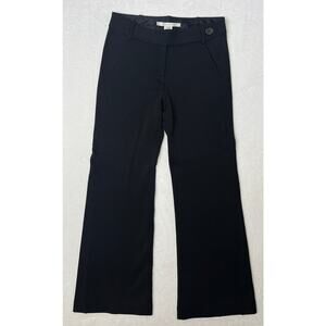 Diane Von Furstenberg Black Wool/Silk Lining Flare Pants Work City Preppy sz 4